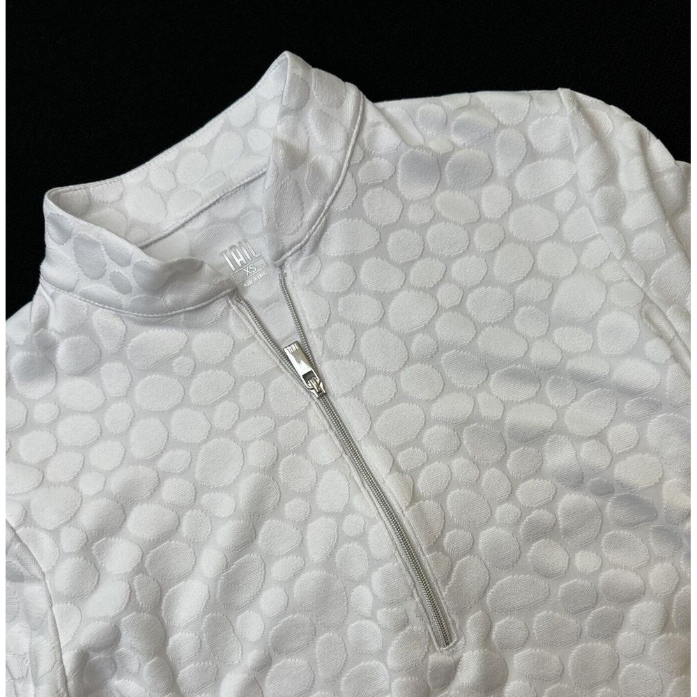 Tail SMALL white Long Sleeve Mock Neck Quarter Zip Golf Top Women's EXCELLENT